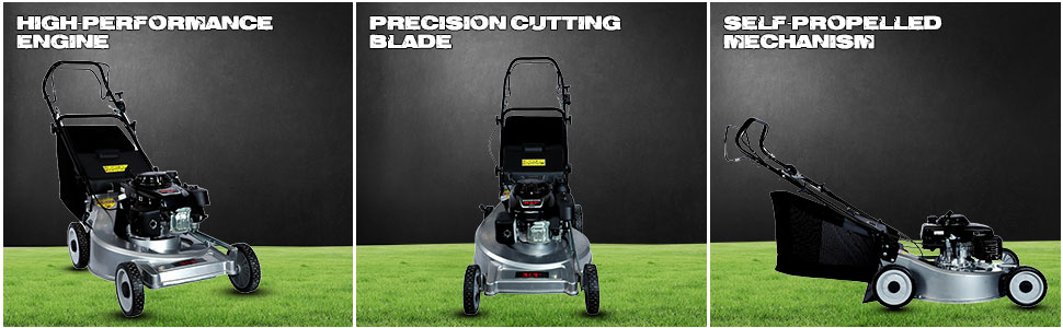 BKR® GXV 160 Honda Engine Heavy Duty Self Propelled Lawn Mower | 5 HP 4-Stroke– 22-Inch Cutting Width | 13-85mm Cutting Width | Tough Aluminium Deck for Heavy Works- LG0727 detail 3