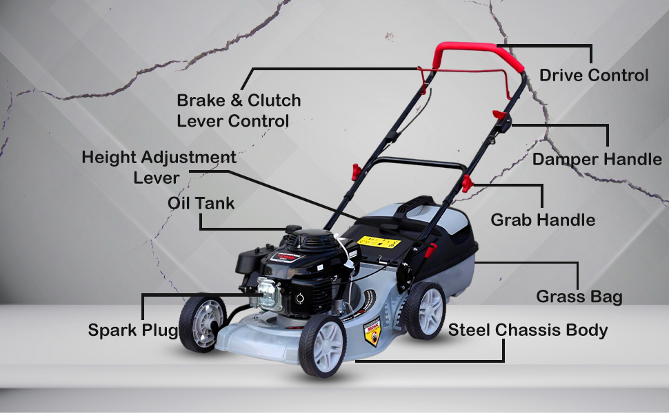 BKR® Original Honda Powered GXV 160 19Inch Tough Aluminium Deck Manual Push Lawn Mower LG0726 detail 3