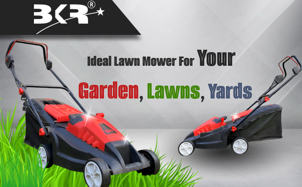 BKR® 16-Inch Electric Lawn Mower with Rotary Blade | 1600W Powerful Motor | Adjustable Cutting Height | 45L Grass Collection Box | 26-65mm Cutting Height Comes with 6 Months Manufacture Warranty| 25m extension wire free LG0862 detail 2