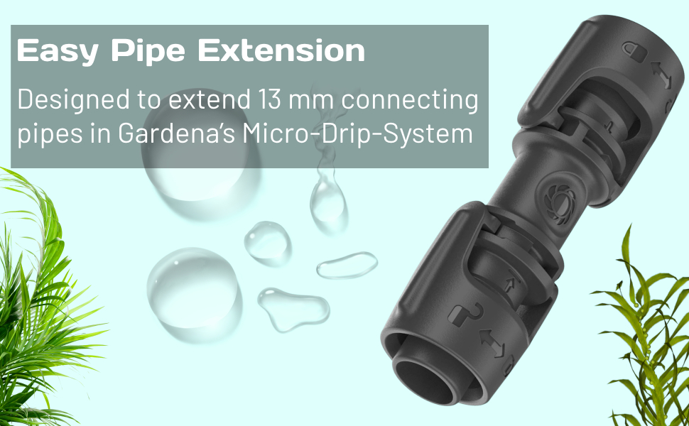 Gardena 13203-20 Connector 13 mm (1/2") – Micro-Drip-System Pipe Extension Coupling, Anthracite | LG1101 detail 1