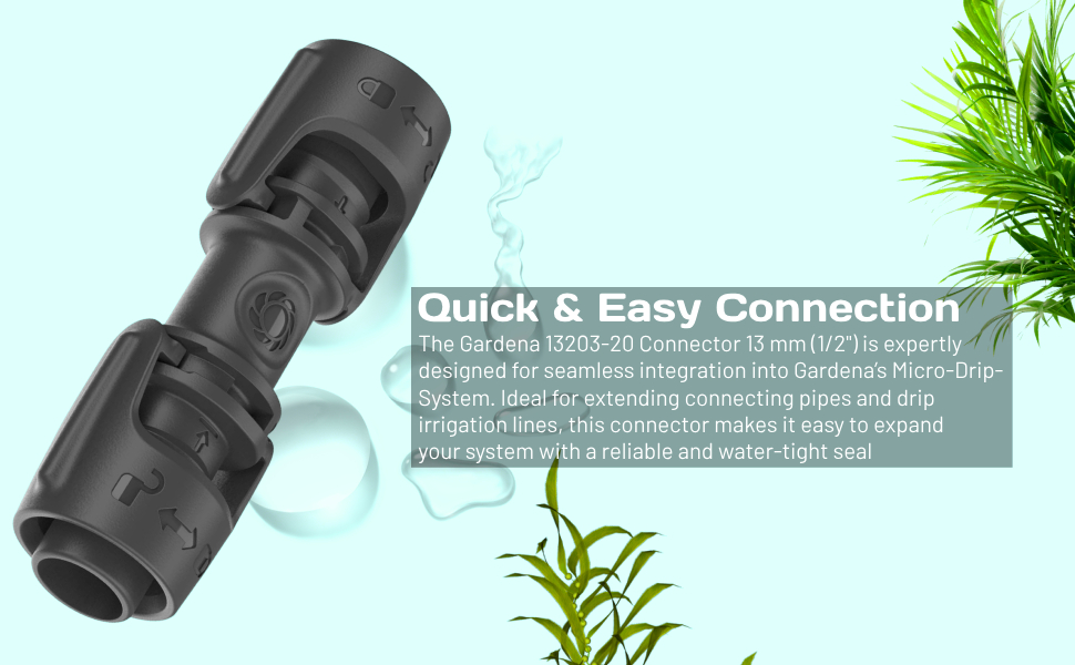 Gardena 13203-20 Connector 13 mm (1/2") – Micro-Drip-System Pipe Extension Coupling, Anthracite | LG1101 detail 2