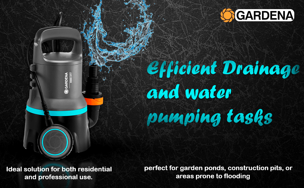 Gardena 9040-20 Submersible Dirty Water Pump 9000 | 9000 L/h Flow Rate | Floating Switch & Automatic Function | Handles Dirt Particles Up to 25 mm | Quick Coupling System – LG1086 detail 3