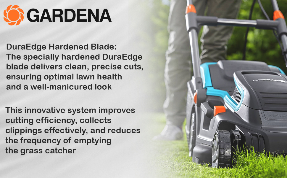 Gardena (5042-20) PowerMax 1800/42 Electric Lawn Mower - Powerful 1800W Mower for Large Lawns up to 800 m², 42 cm Cutting Width, 45L Grass Box, Ergonomic Handle| 25m extension wire FREE | LG1085 detail 3