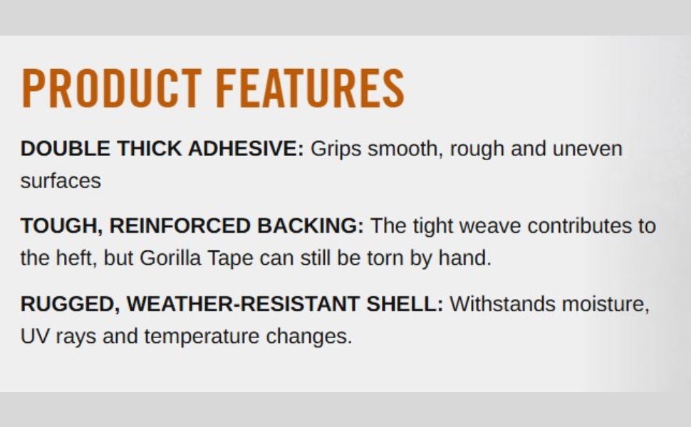 Gorilla Duct Tape Silver1.88" x 30 yd Extra Thick, Strong, and Versatile HM0733 detail 2