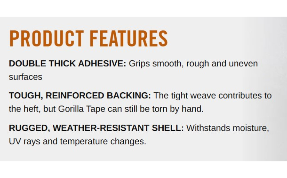 Gorilla Tape Tough & Wide 2.88 Inch x 30 Yards HM0365 detail 2