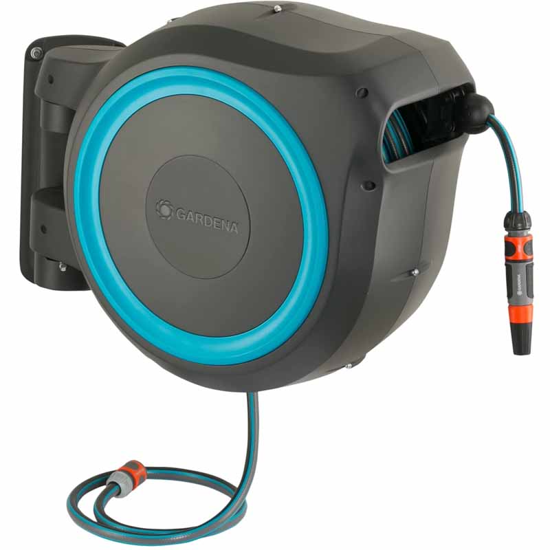 Gardena 18630-20 Rollup Wall Mounted Hose Reel XL 35m Convenient and Space-Efficient Hose Storage for Large Gardens LG0851