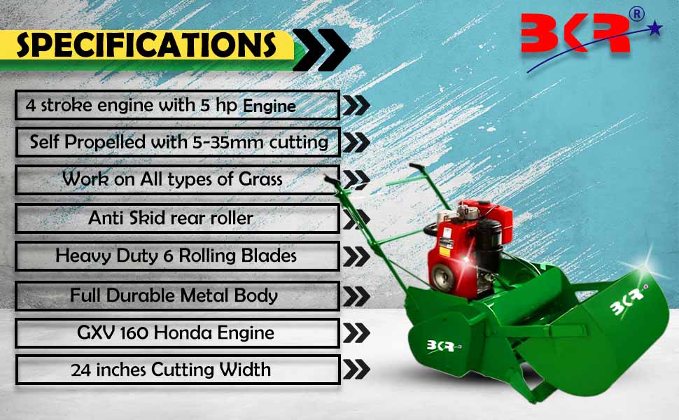 BKR® Self-propelled Petrol Lawnmower Heavy Duty 24" with Honda GX 160 Powered Engine 5 HP CG Motor (4 Stroke) 5-35 mm cutting height | Work on all Grass- LG0878 detail 2
