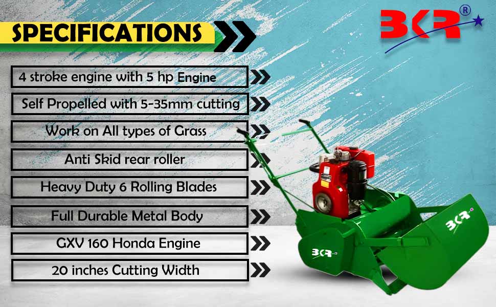 BKR® Self-propelled Petrol Lawnmower Heavy Duty 20" with Honda GX 160 Powered Engine 5 HP CG Motor (4 Stroke) 5-35 mm cutting height | Work on all Grass- LG0877 detail 2